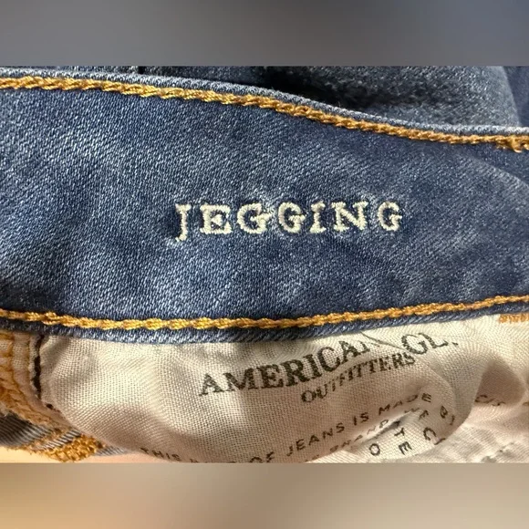 American Eagle Jegging Jeans Size 6 Regular Medium Wash Stretch Skinny Fit - Picture 11 of 12